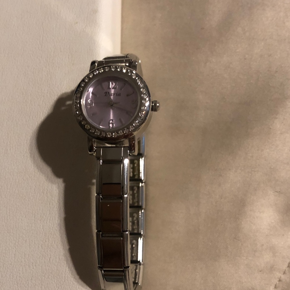 Aria Silver Bracelet Watch with Lilac Dial